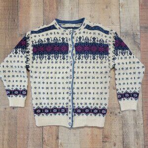 L.L. Bean Vintage Wool Blend Button Up Cardigan Sweater